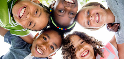 Group of children smiling