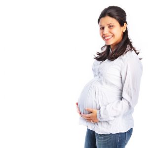 pregnant woman smiling